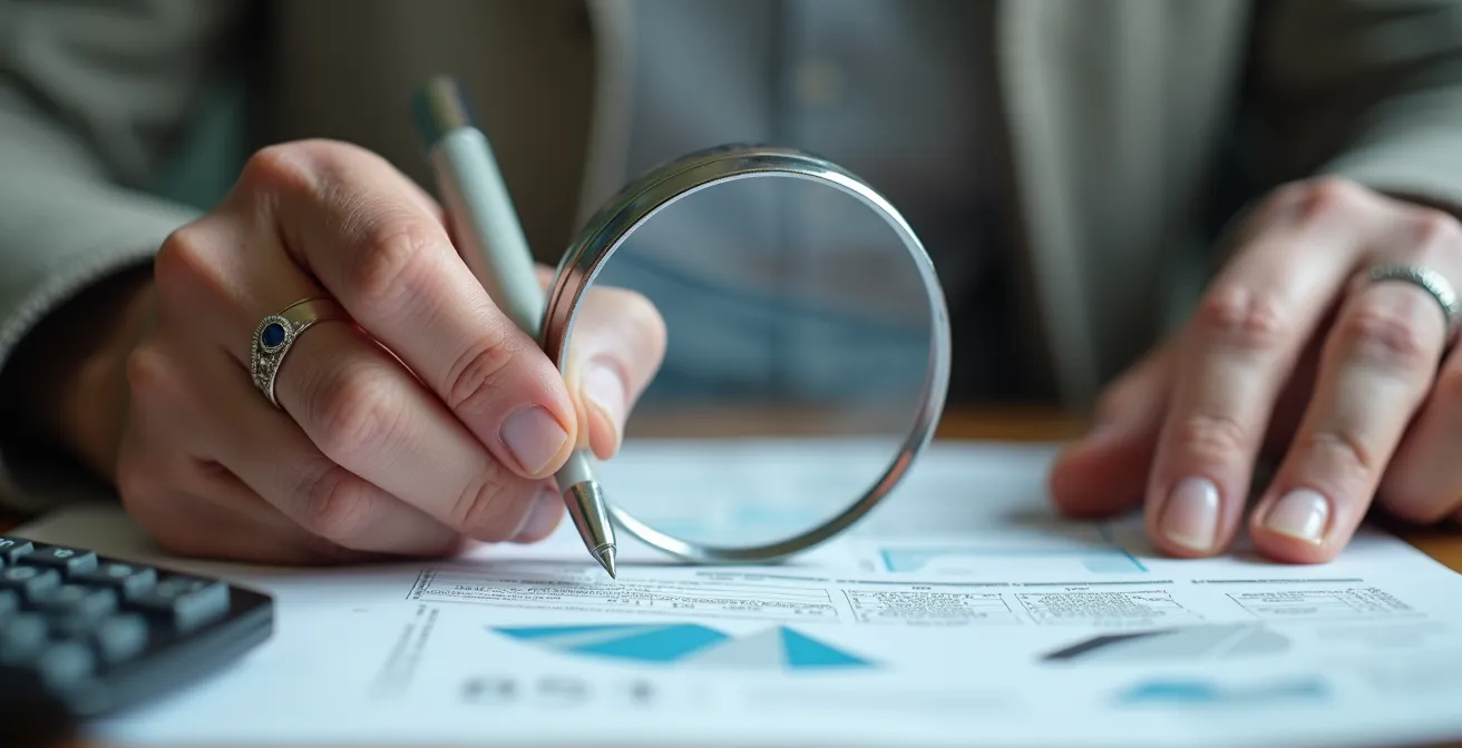 Analyse minutieuse de documents de mutuelle avec calculatrice