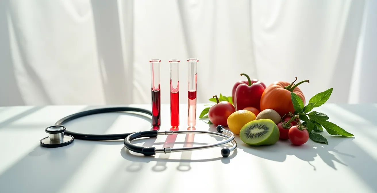 Représentation visuelle moderne des différents biomarqueurs de santé pour les seniors